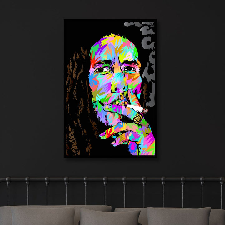 Bob Marley Pop Art Portrait Canvas Wall Art