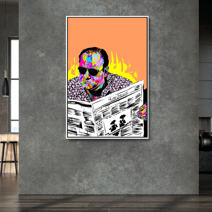 Tony Soprano Pop Art Portrait Canvas Wall Art