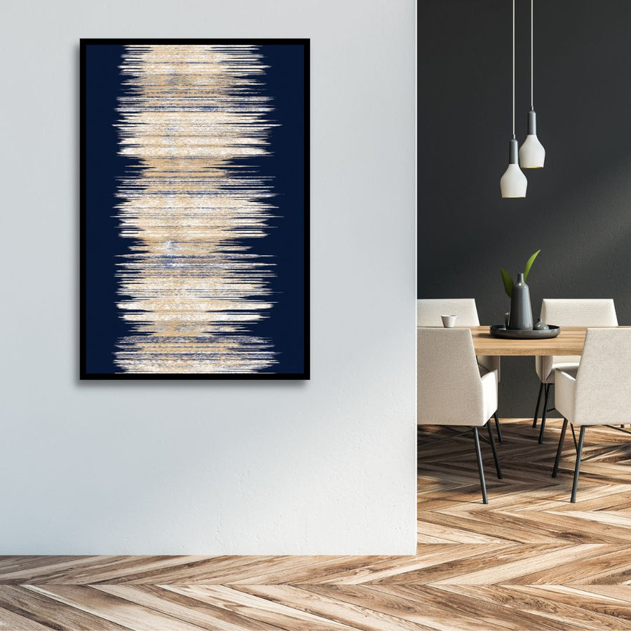 Artistic Gold, Biege & Silver Lines Abstract Art - Designity Art