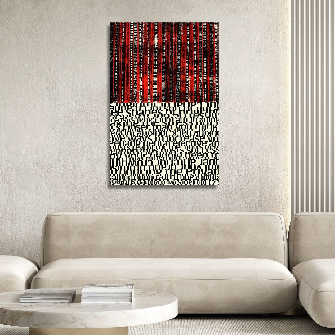 Black and Red Typography Abstract Art - Designity Art
