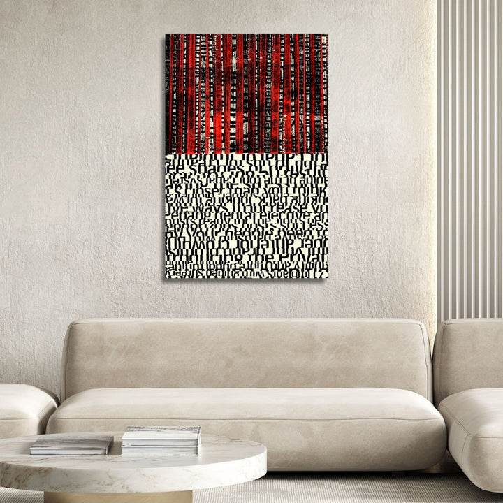 Black and Red Typography Abstract Art - Designity Art