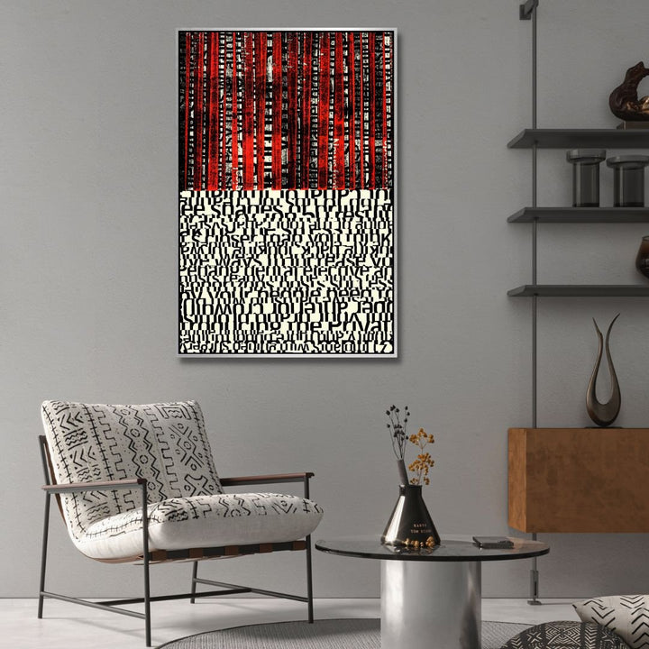 Black and Red Typography Abstract Art - Designity Art