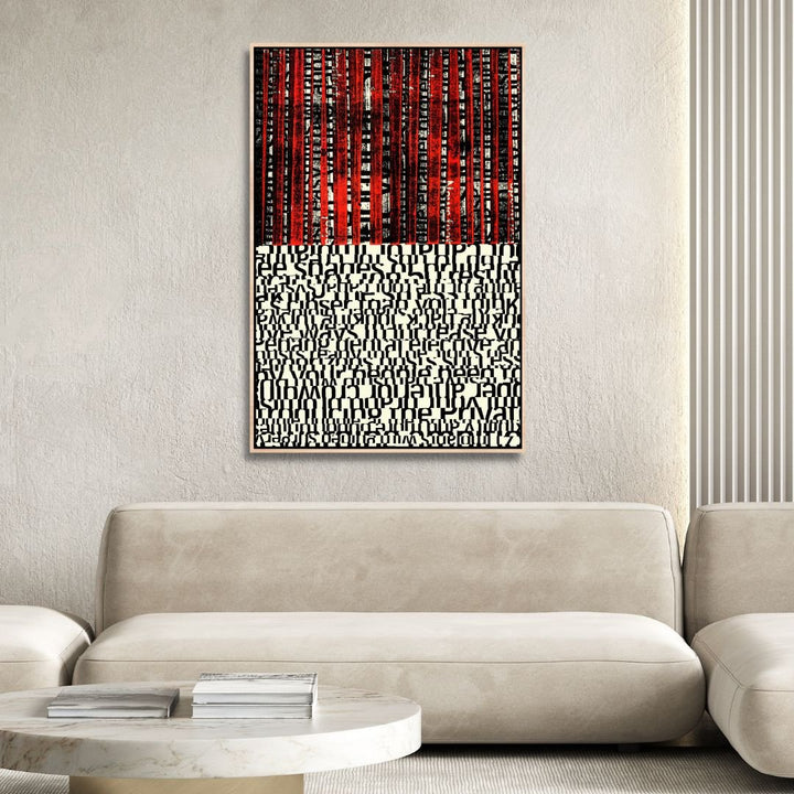 Black and Red Typography Abstract Art - Designity Art