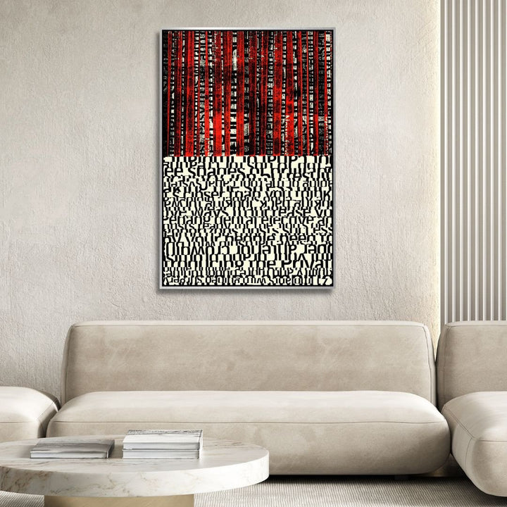 Black and Red Typography Abstract Art - Designity Art