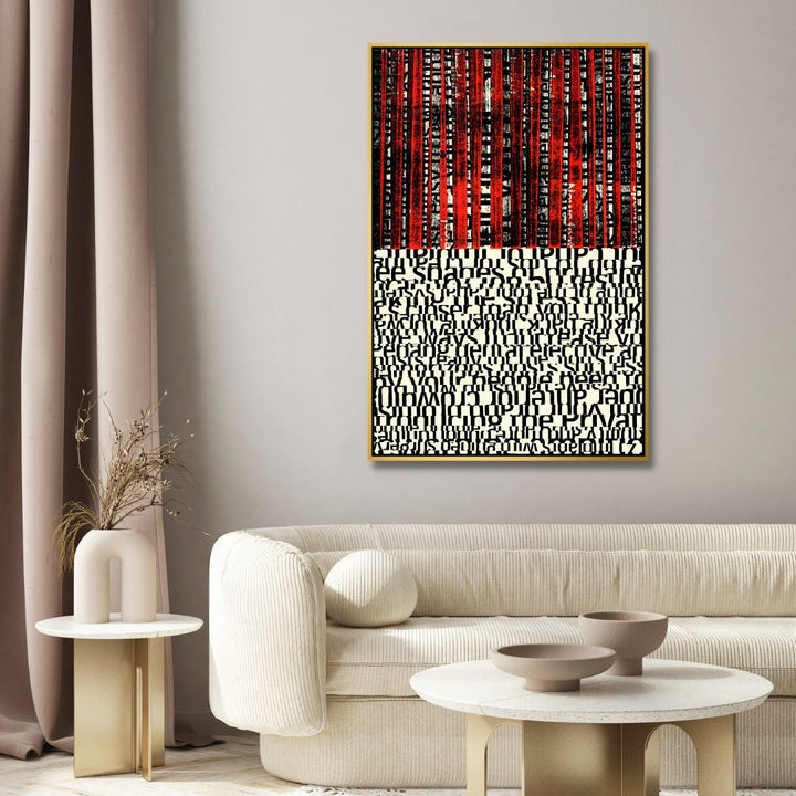 Black and Red Typography Abstract Art - Designity Art