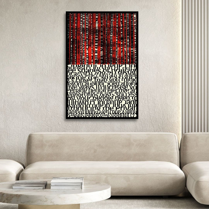 Black and Red Typography Abstract Art - Designity Art