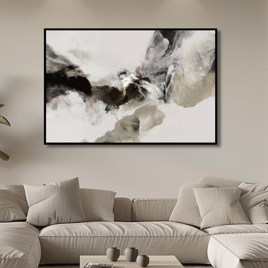 Black, Gray, and Beige Abstract Art - Designity Art