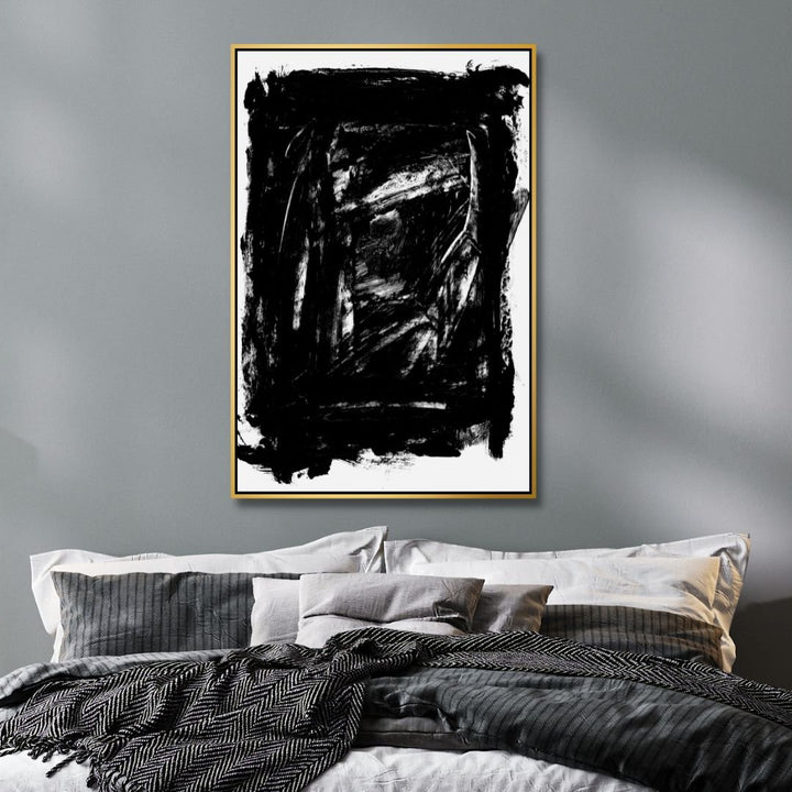 Black & White Brushstroke Abstract Art - Designity Art