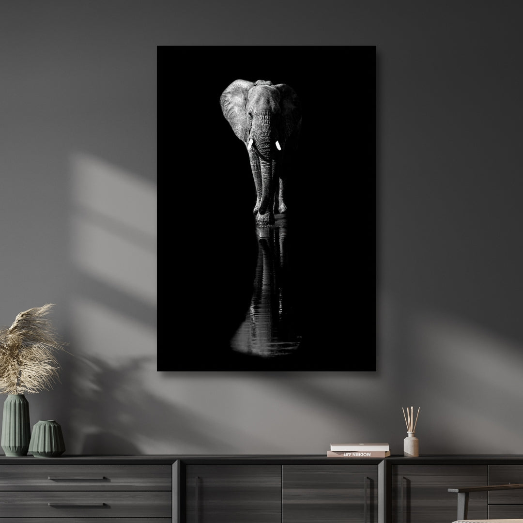 Black & White Elephant Portrait Art - Designity Art