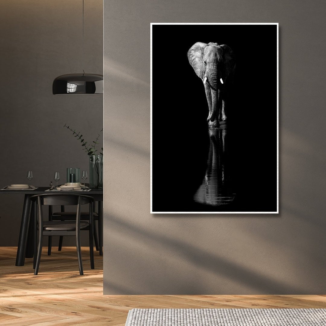 Black & White Elephant Portrait Art - Designity Art