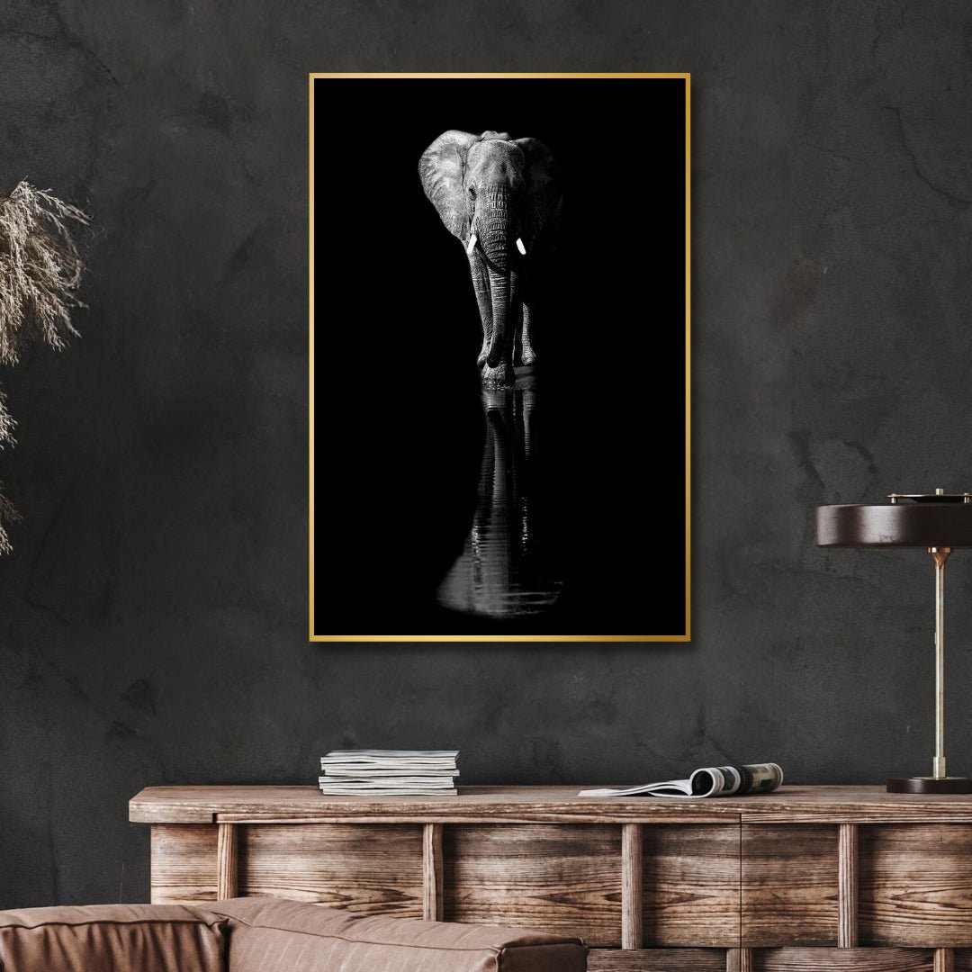 Black & White Elephant Portrait Art - Designity Art