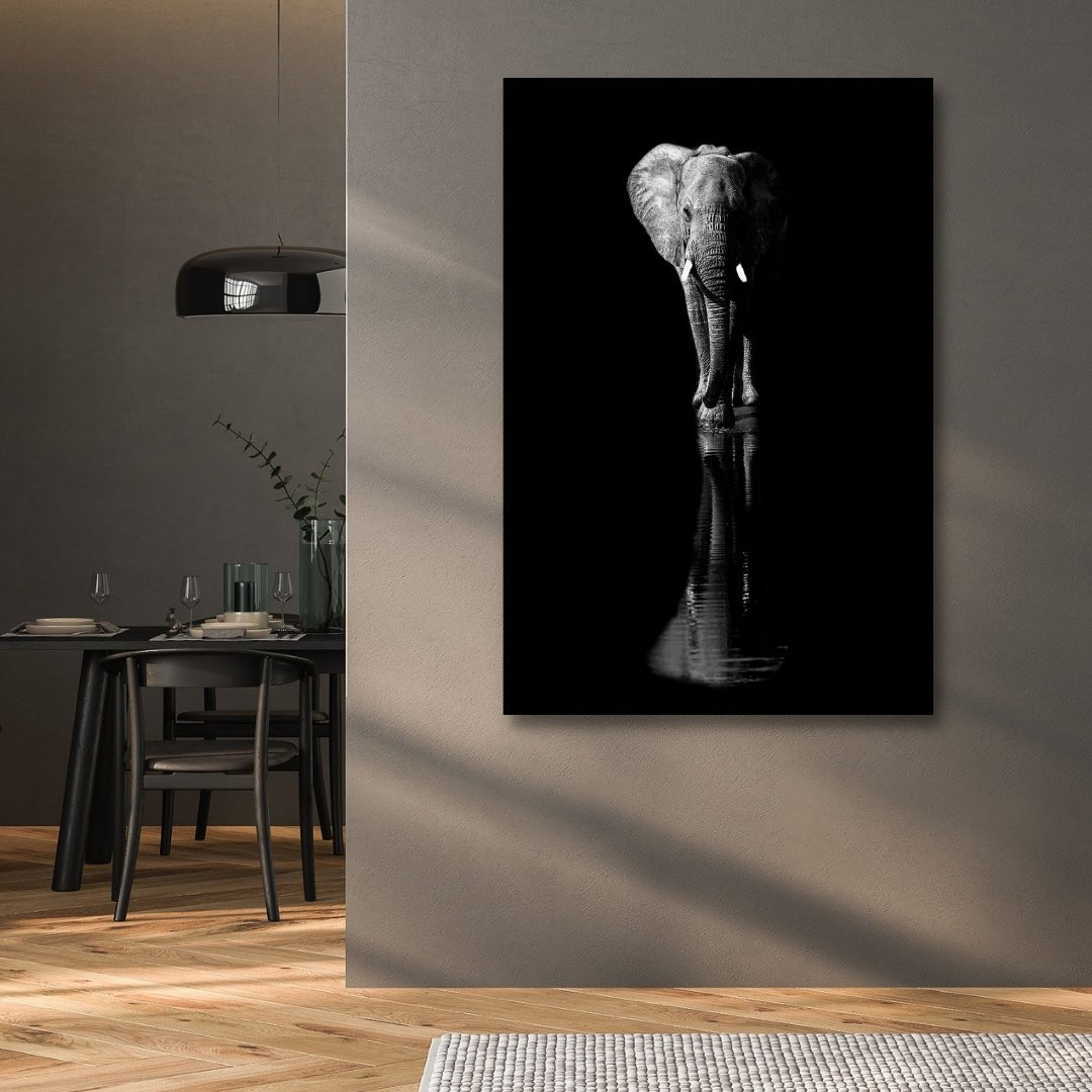 Black & White Elephant Portrait Art - Designity Art