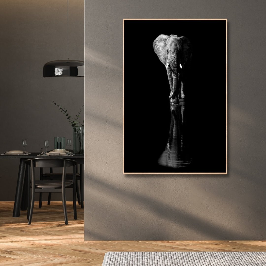 Black & White Elephant Portrait Art - Designity Art