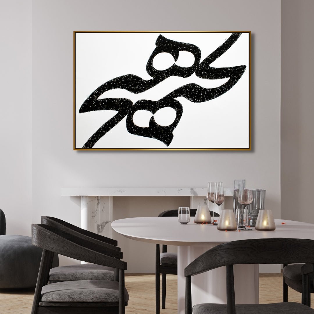 Black & White "Hich" Calligraphy Art - Designity Art