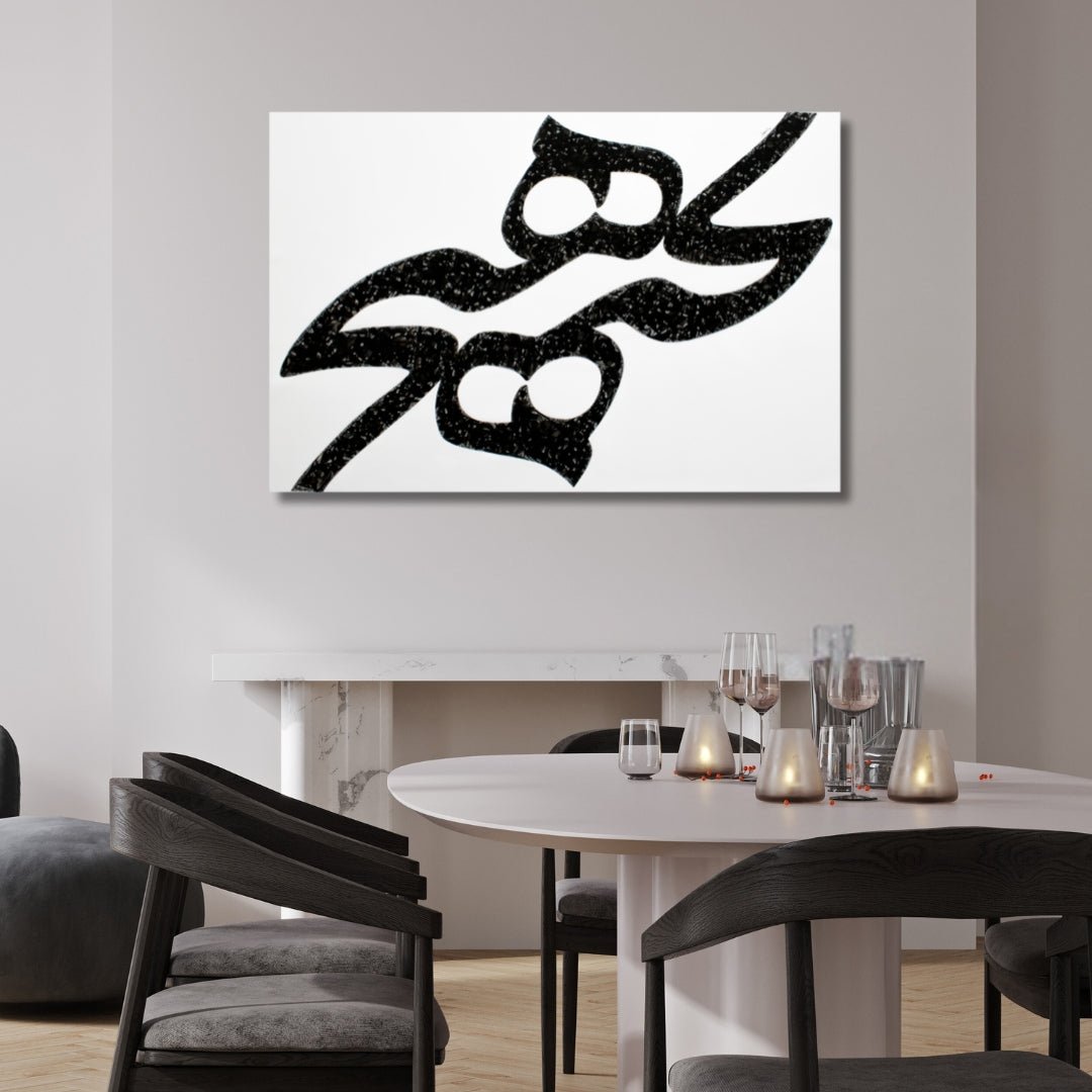 Black & White "Hich" Calligraphy Art - Designity Art