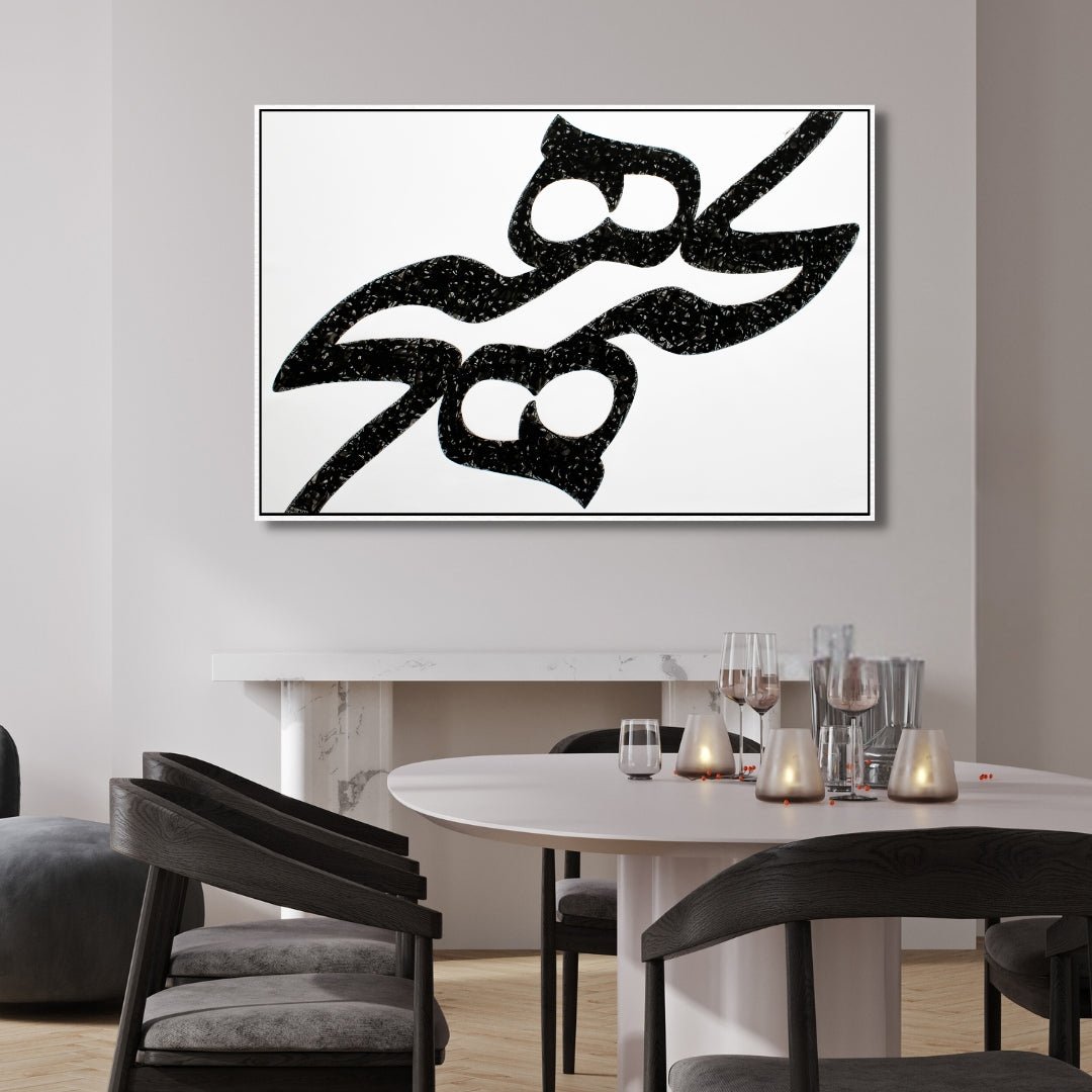 Black & White "Hich" Calligraphy Art - Designity Art