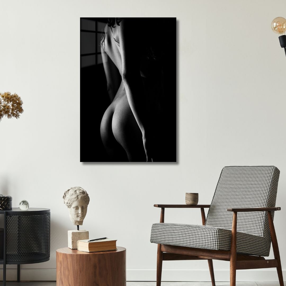 Black & White Nude Figure Acrylic Glass Art - Piece 2 - Designity Art