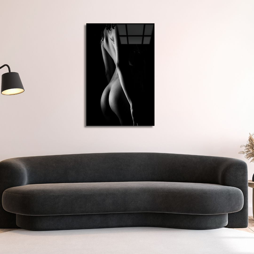 Black & White Nude Figure Acrylic Glass Art - Piece 2 - Designity Art