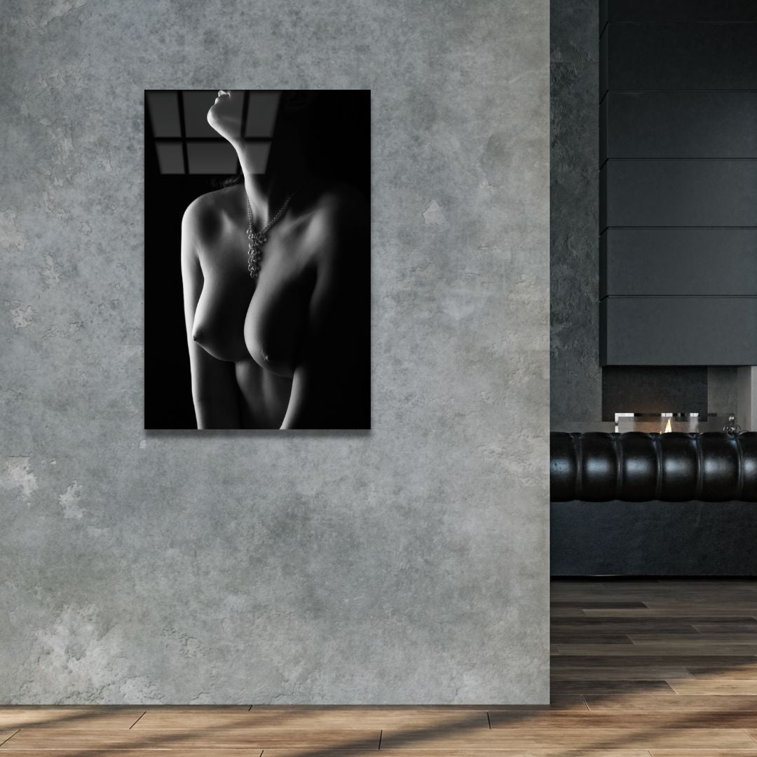 Black & White Nude Figure Acrylic Glass Art - Piece 3 - Designity Art