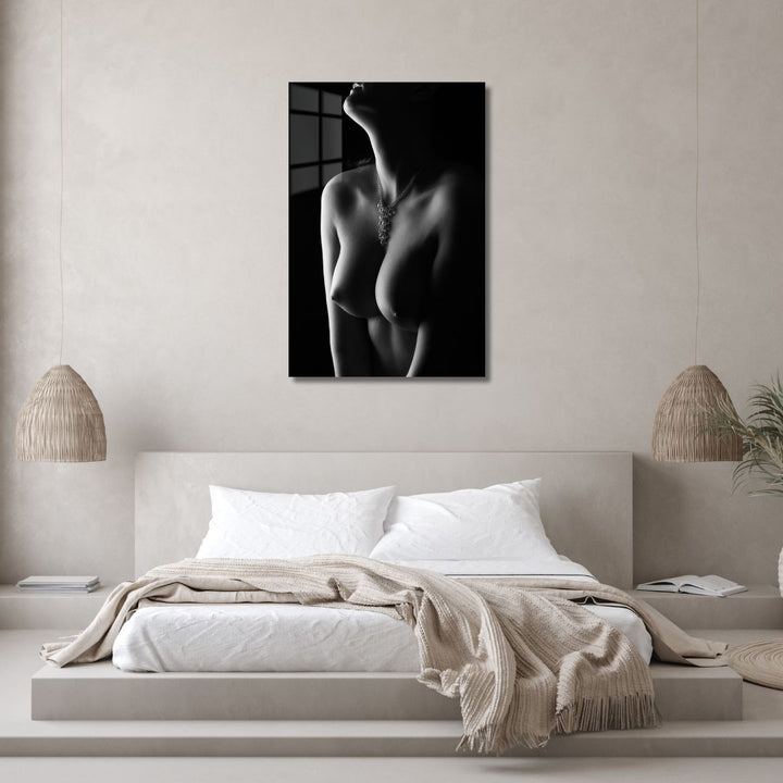 Black & White Nude Figure Acrylic Glass Art - Piece 3 - Designity Art