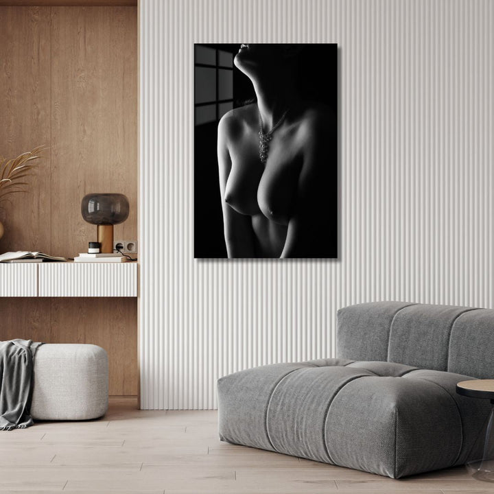 Black & White Nude Figure Acrylic Glass Art - Piece 3 - Designity Art