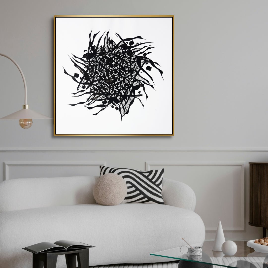 Black & White Persian Calligraphy Art - Designity Art