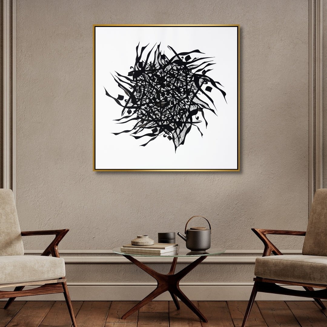 Black & White Persian Calligraphy Art - Designity Art