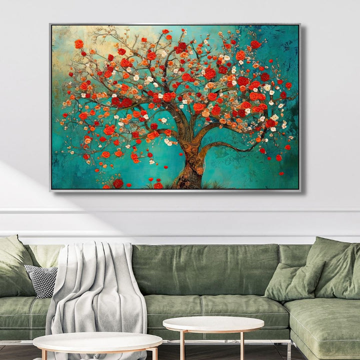 Blooming Tree Abstract Canvas Wall Art - Designity Art