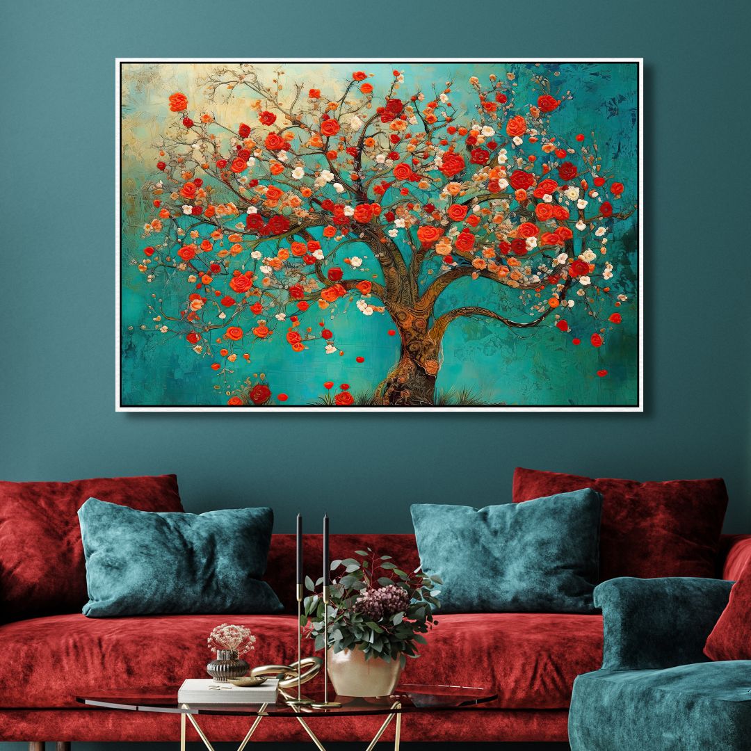 Blooming Tree Abstract Canvas Wall Art - Designity Art