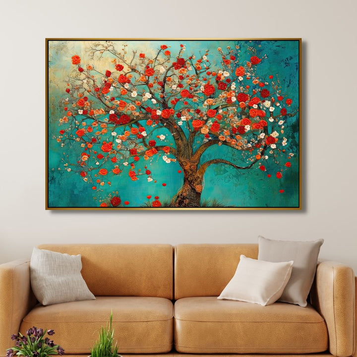 Blooming Tree Abstract Canvas Wall Art - Designity Art