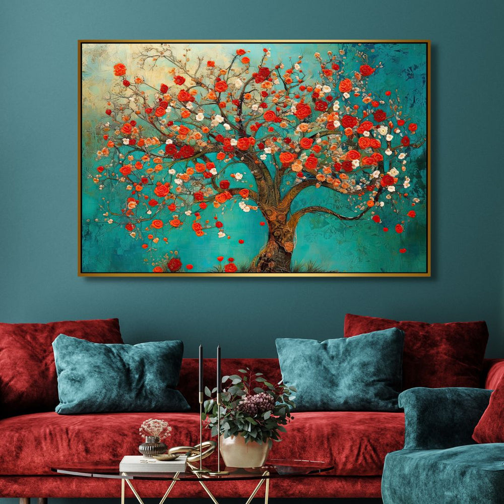 Blooming Tree Abstract Canvas Wall Art - Designity Art