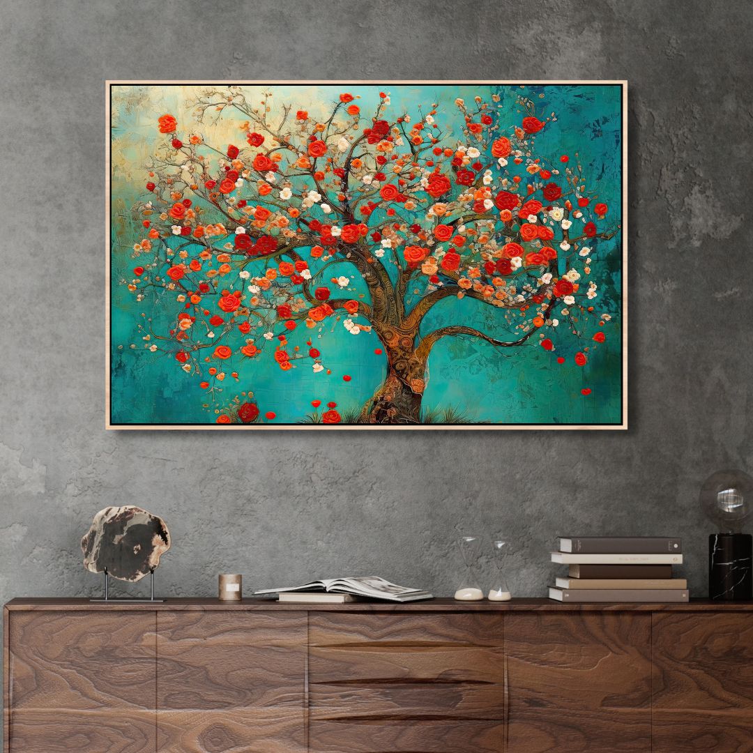 Blooming Tree Abstract Canvas Wall Art - Designity Art