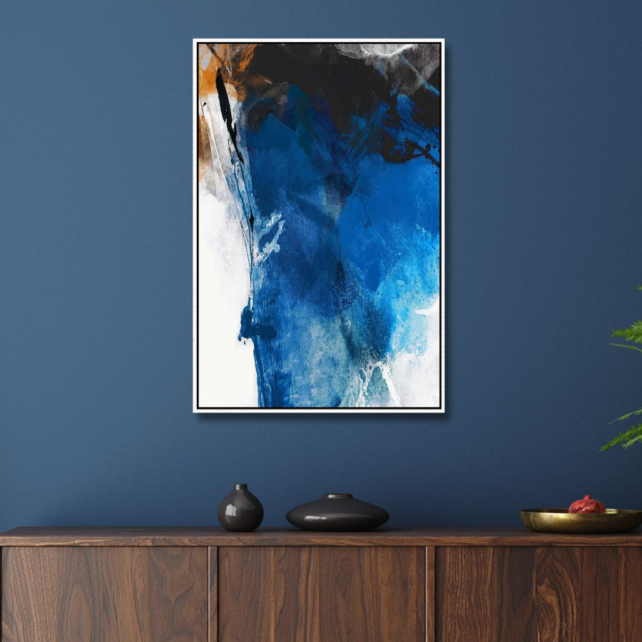 Blue, Gray and Brown Abstract Art - Designity Art