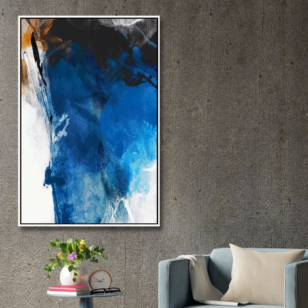 Blue, Gray and Brown Abstract Art - Designity Art