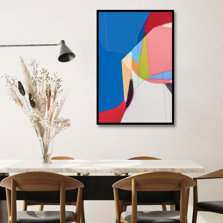 Blue, Red and Pink Abstract Art - Designity Art