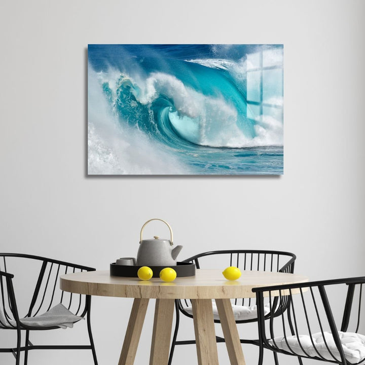 Blue Wave Acrylic Glass Art - Designity Art