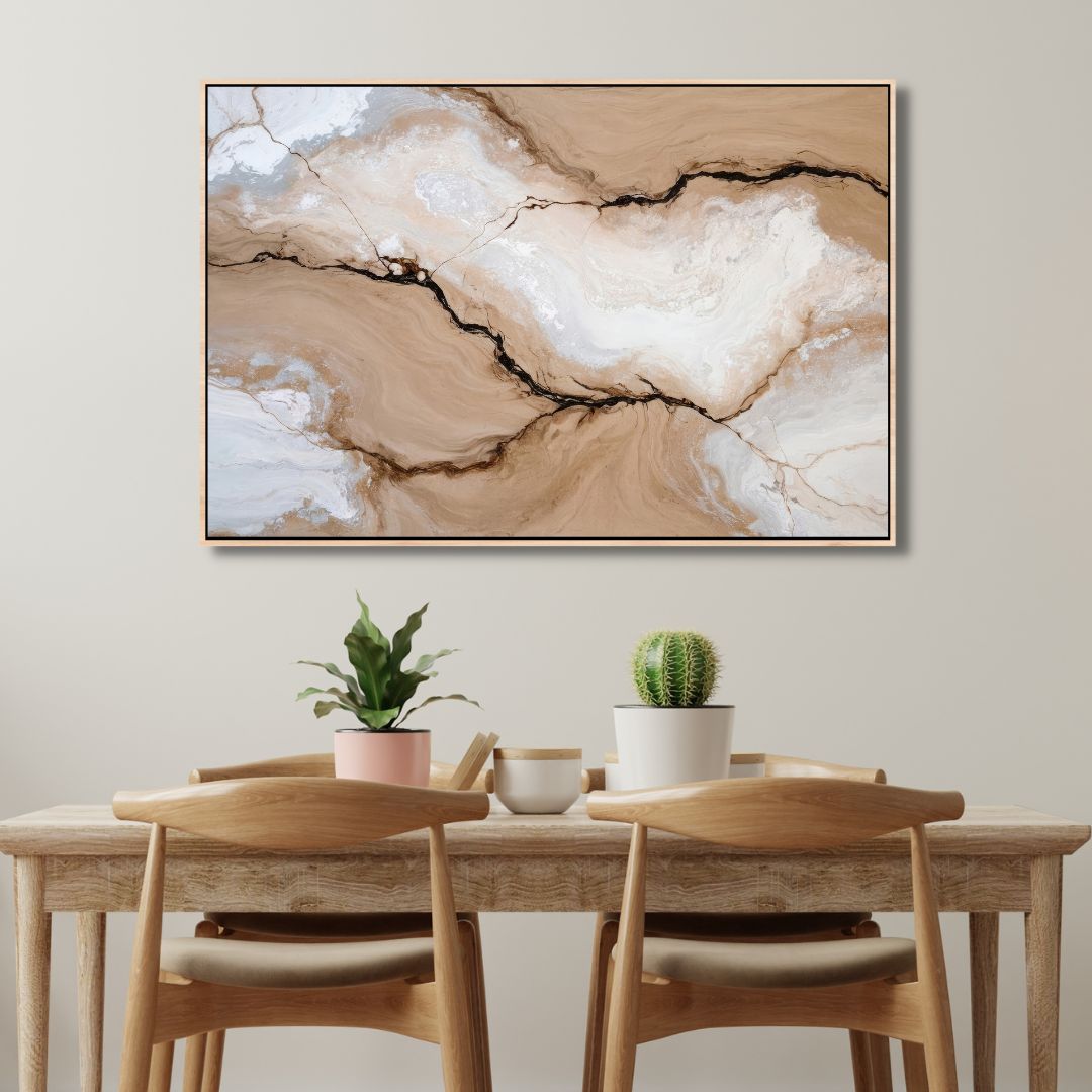 Brown, Beige and White Fluid Abstract Art - Designity Art