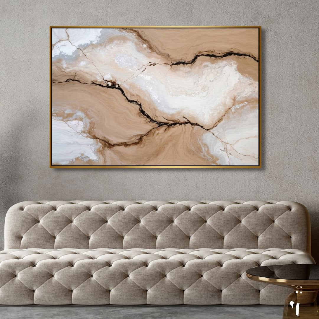 Brown, Beige and White Fluid Abstract Art - Designity Art