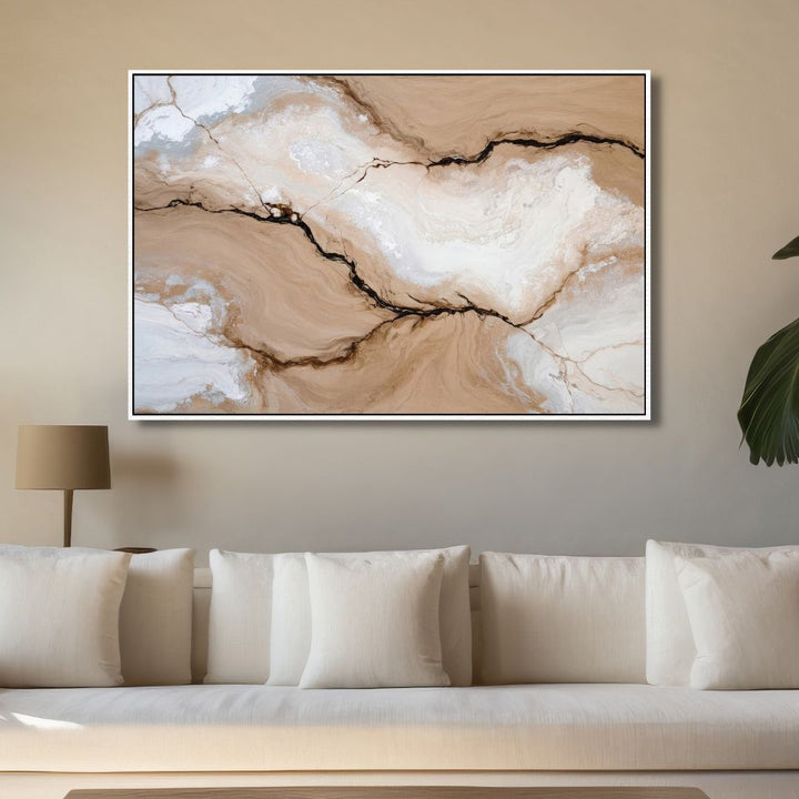 Brown, Beige and White Fluid Abstract Art - Designity Art