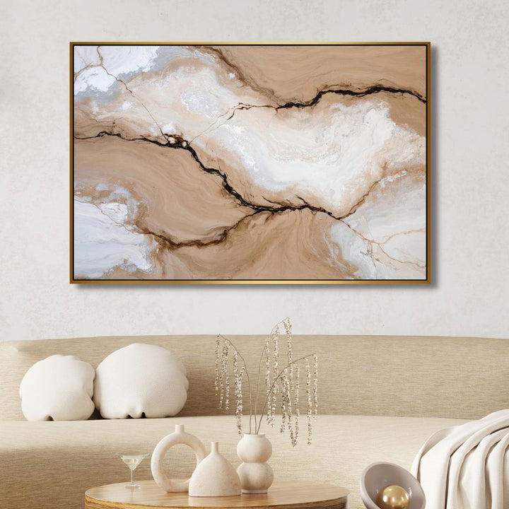 Brown, Beige and White Fluid Abstract Art - Designity Art