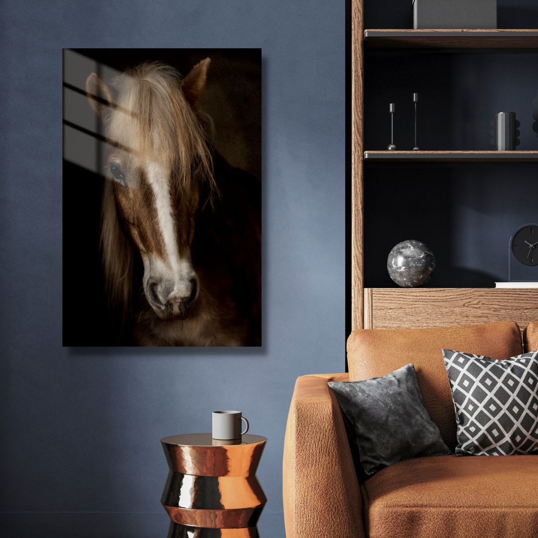 Brown Horse Portrait Acrylic Glass Wall Art - Designity Art