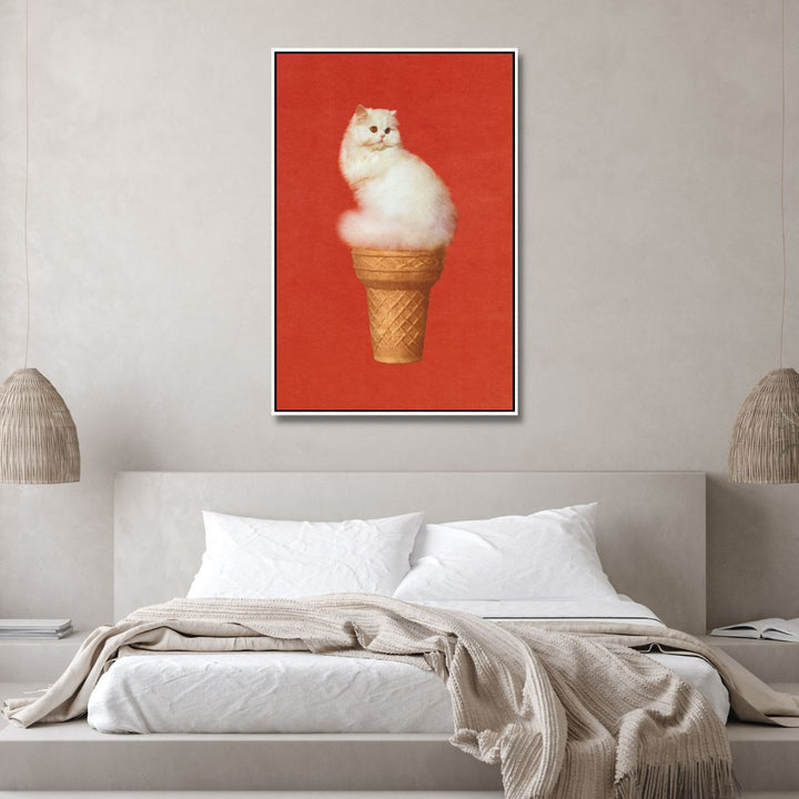 Cat Ice Cream Retro Art - Designity Art