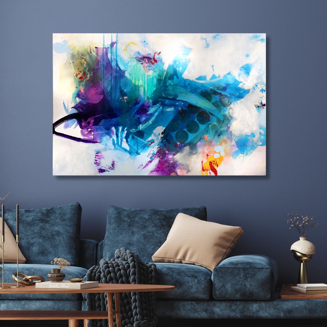 Colorful Blue and Purple Abstract Art - Designity Art