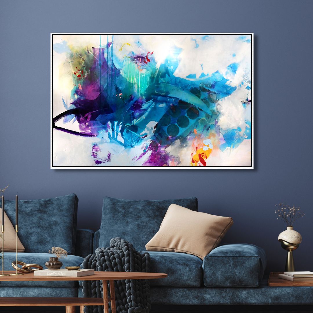 Colorful Blue and Purple Abstract Art - Designity Art