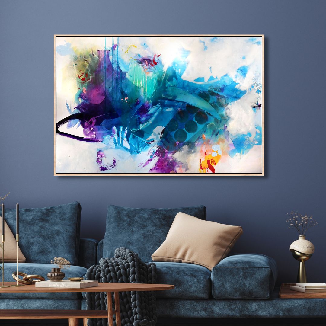 Colorful Blue and Purple Abstract Art - Designity Art