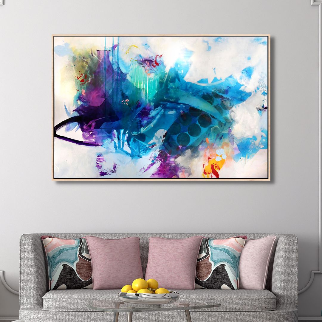 Colorful Blue and Purple Abstract Art - Designity Art