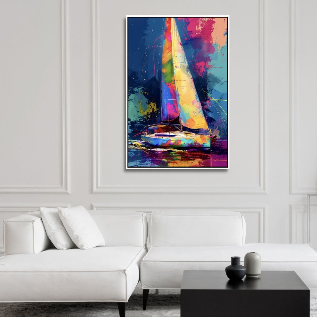 Colorful Yacht Abstract Art - Designity Art