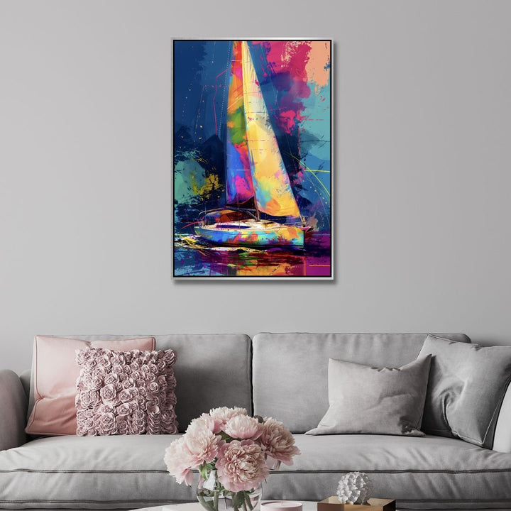 Colorful Yacht Abstract Art - Designity Art