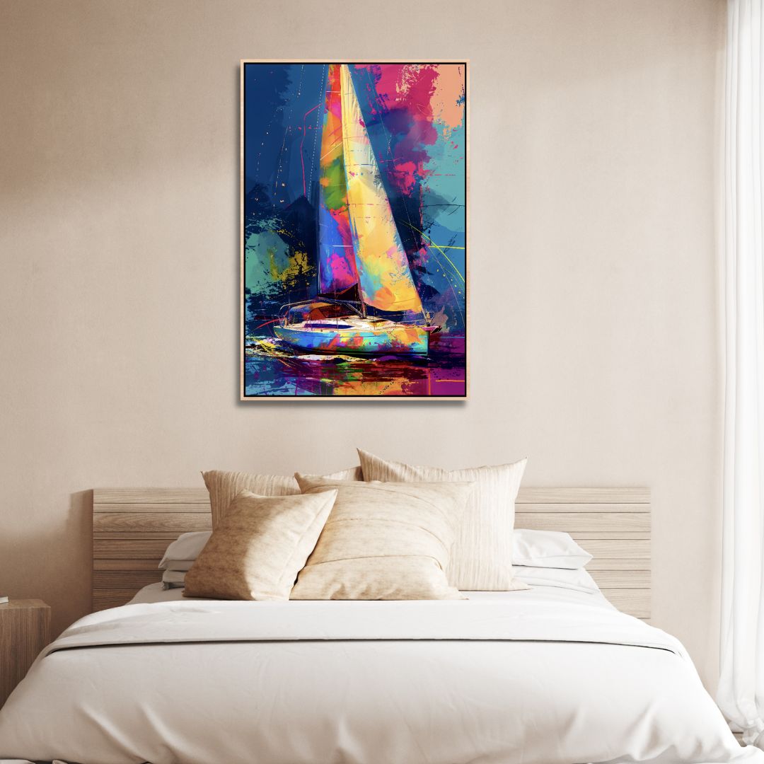 Colorful Yacht Abstract Art - Designity Art