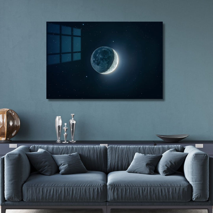 Crescent Moon Acrylic Glass Art - Designity Art